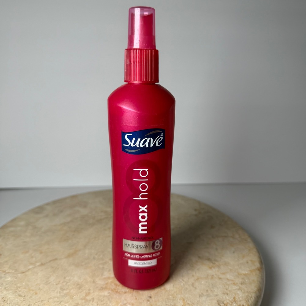 Suave Max Hold 8 Hairspray 11oz Pink Non-Aerosol Unscented Pump Spray